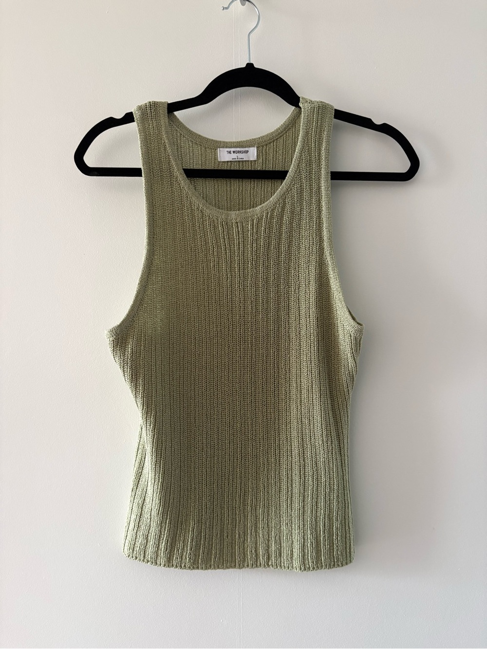 The Workshop Green Ribbed Knit Tank